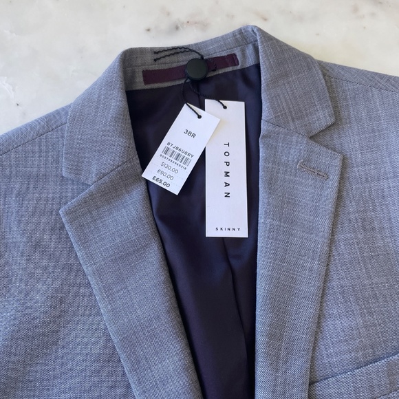 Topman Skinny Fit Suit Jacket & Skinny Fit Trousers Suit Set, Small 38R - Picture 13 of 15